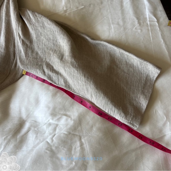 EILEEN FISHER Tan Open Front Lightweight Linen Cotton Jacket L - Picture 7 of 7